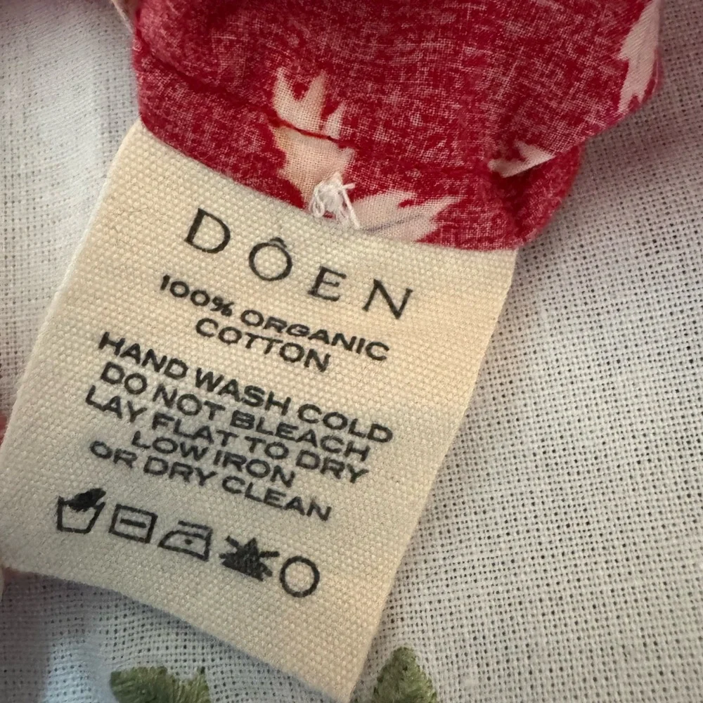 ⟡ DÔEN Heloise Top in Oak Bluffs - Size S - Red Floral Long-Sleeve Blouse - Picture 8 of 10